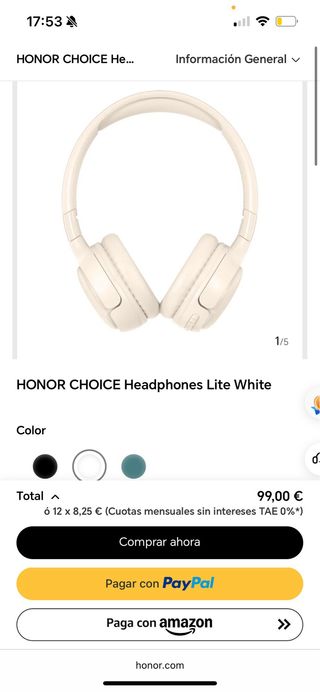 Honor Headphones VZ Sport Lite color  Beige