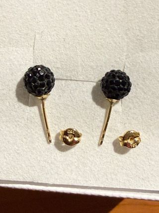 Pendientes Oro 18k Circonitas Negras