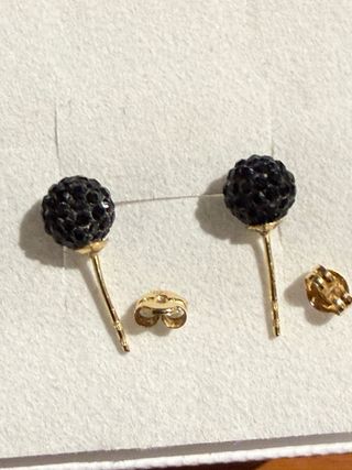 Pendientes Oro 18k Circonitas Negras