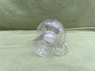 Jarra antigua cristal tallado y plata ley (11cm)