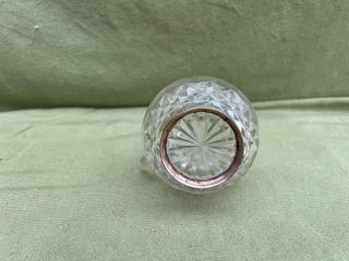 Jarra antigua cristal tallado y plata ley (11cm)