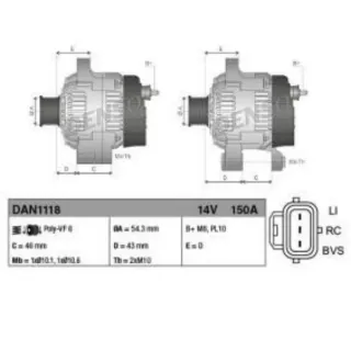 Alternador Denso DAN1118 Nuevo/Reconstruido