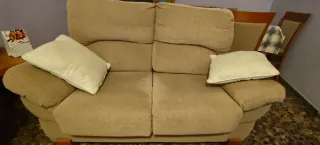 Sofá 2 plazas chenilla beige