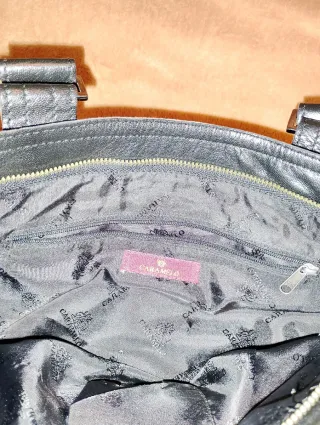 Bolso Piel Caramelo Negro Como Nuevo