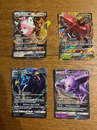 Carte Pokémon GX Bewear, Tapu Bulu, Umbreon, Espeo