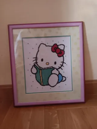 Cuadro Hello Kitty Leyendo