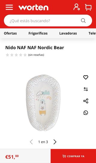 Cojín nido moisés reductor NAF NAF