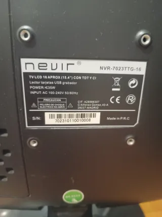 Televisión Nevir 16 pulgadas