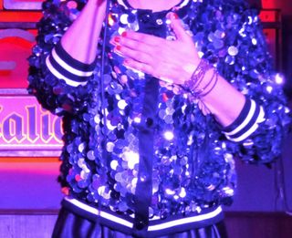 Chaqueta Bomber Lentejuelas Plateadas