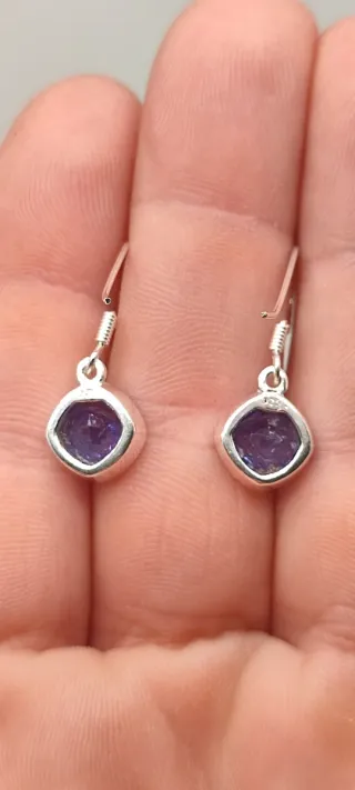 Pendientes de Plata y Tanzanita.