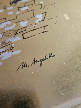 Quadro vintage su foglia dorata