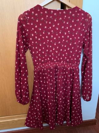 Jersey verde y vestido estampado