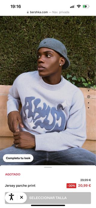 Jersey Bershka Azul Grisáceo