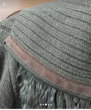 Chaqueta Stradivarius Mujer Talla L, punto y pelo