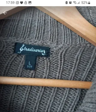 Chaqueta Stradivarius Mujer Talla L, punto y pelo