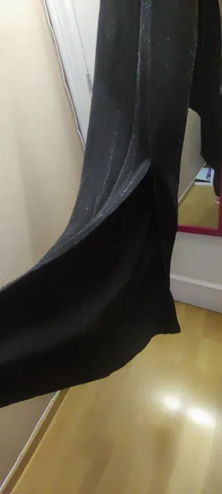 Vestido largo fiesta/noche negro brillante