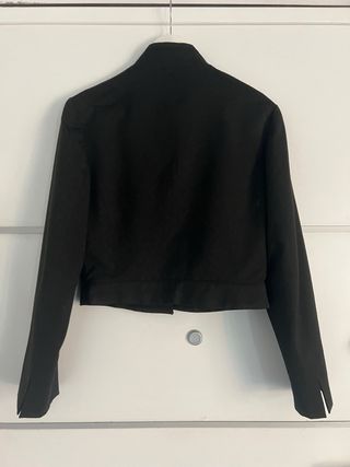 Giacca Motivi Nera Cropped Elegante L