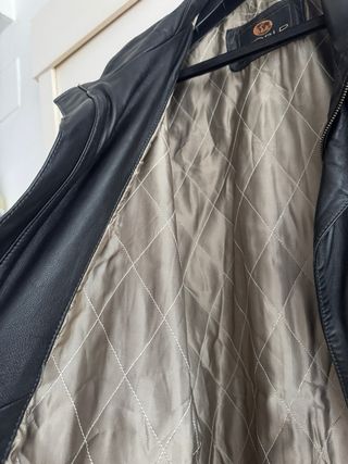 Chaqueta de cuero negra hombre