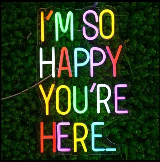 Lampada Neon Led "I'M SO Happy You're Here"