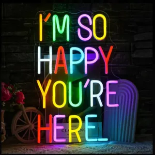 Lampada Neon Led "I'M SO Happy You're Here"