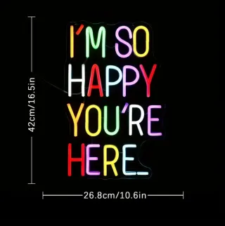 Lampada Neon Led "I'M SO Happy You're Here"