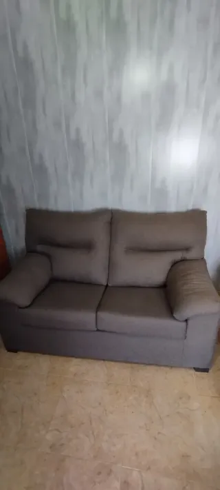Sofá 2 plazas tela gris