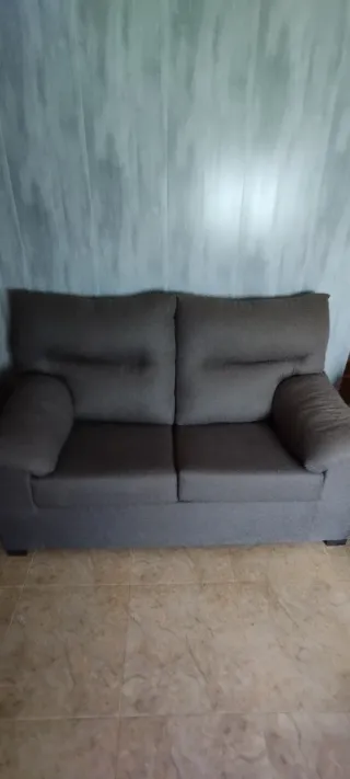 Sofá 2 plazas tela gris