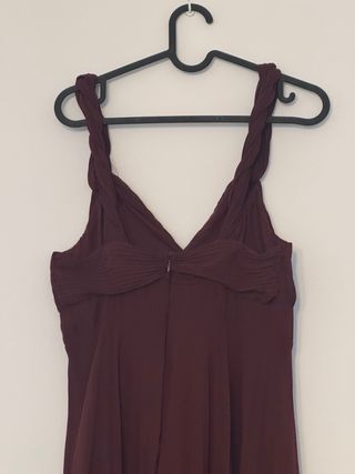 Vestido Zara midi plisado morado