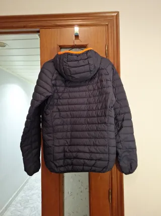 Giubbotto Salewa da escursionismo in piuma blu arancione