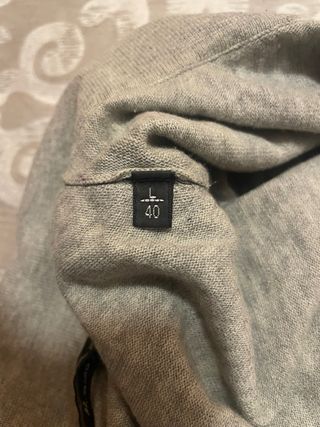 Massimo Dutti Polo Manga Larga Gris Talla L