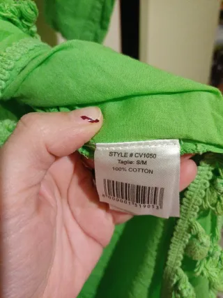 Vestito estivo verde con ricami