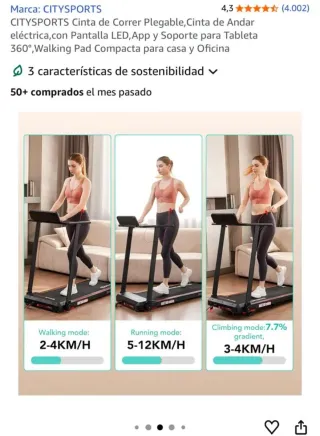 Cinta de correr CITYSPORTS prácticamente nueva