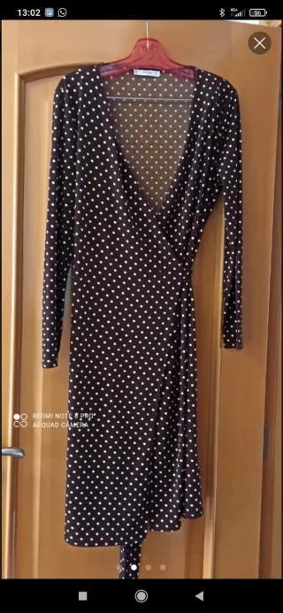 Vestido midi lunares elástico