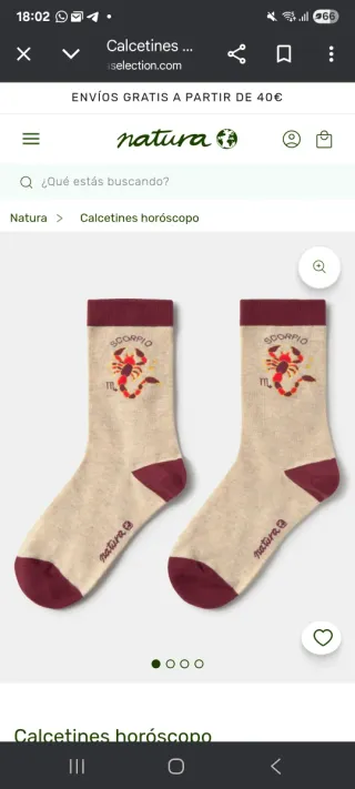 Calcetines Natura Escorpio Talla Única