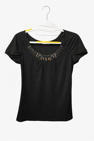 Camiseta Laurel Negra Talla 42 Pedrería