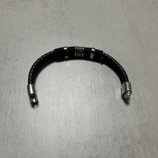 Pulsera Cuero y Acero Hombre 20cm