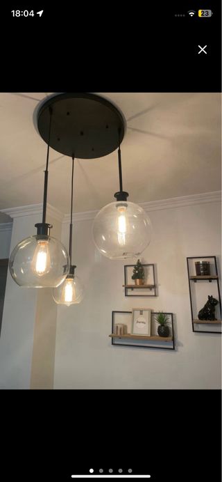 Lámpara Colgante Esfera Transparente Negra