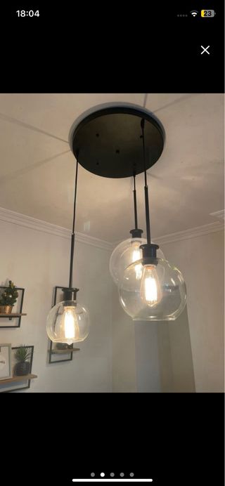 Lámpara Colgante Esfera Transparente Negra