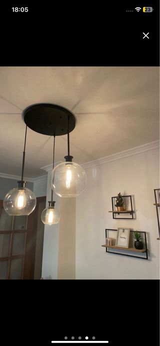 Lámpara Colgante Esfera Transparente Negra