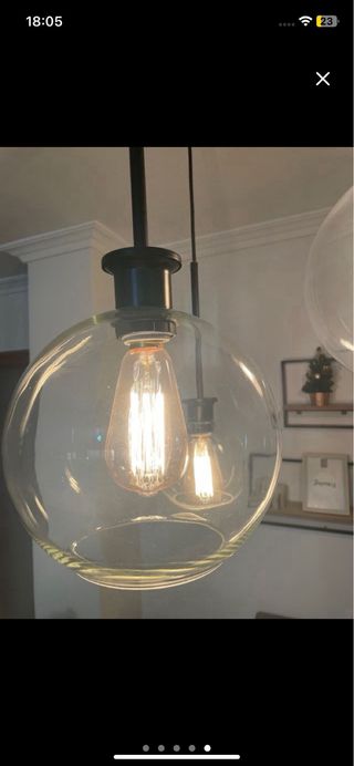 Lámpara Colgante Esfera Transparente Negra