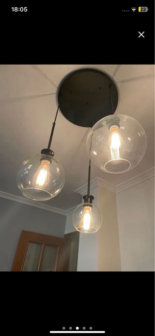 Lámpara Colgante Esfera Transparente Negra