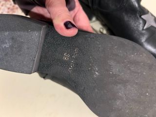 Stivaletti neri texano con stelle argento