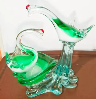 Escultura Cisnes de Cristal 25cm