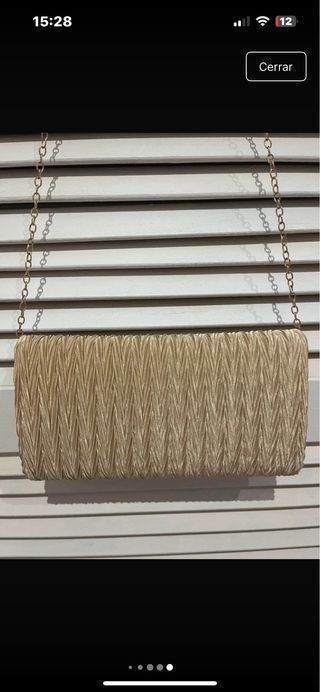Bolso de hombro mano fiesta dorado Shein nuevo