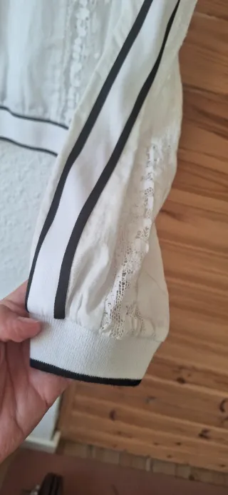 Camisa Calvin Klein Jeans Mujer Blanca Encaje