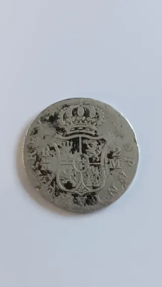 Plata antigua 2 Reales España 1788 Carlos III M-M