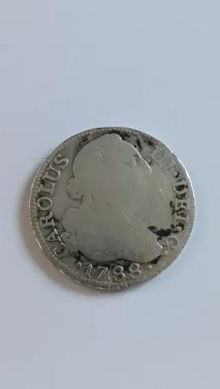 Plata antigua 2 Reales España 1788 Carlos III M-M