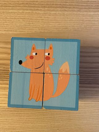 Cubos de madera puzzle león Oh My Baby