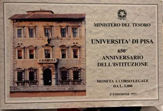 5000 Lire Argento 650° Anniversario Pisa 1993