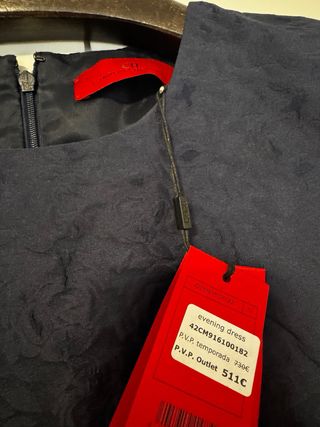 Vestido Carolina Herrera Azul Marino talla 34-36
